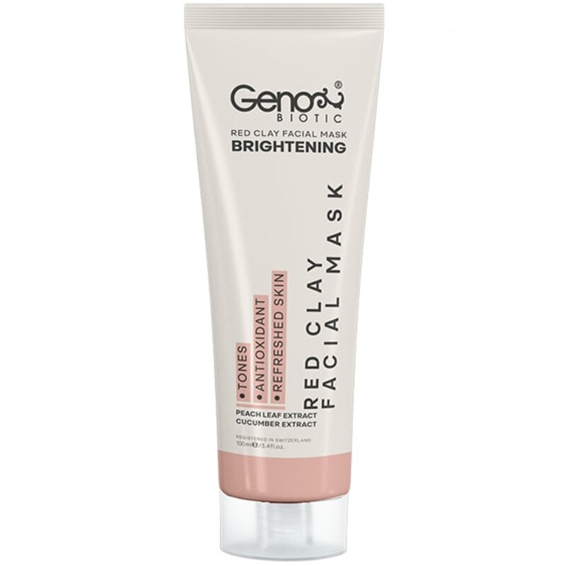 ماسک صورت و گردن حاوی خاک رس قرمز ژنوبایوتیک 100ml