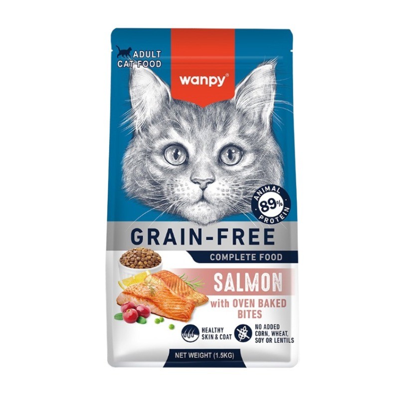 غذای خشک گربه ونپی با طعم سالمون Wanpy Complete Food وزن 1.5 کیلوگرم