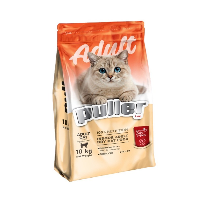 غذای خشک گربه بالغ پولر ایندور Puller Indoor Adult Cat وزن 10 کیلوگرم