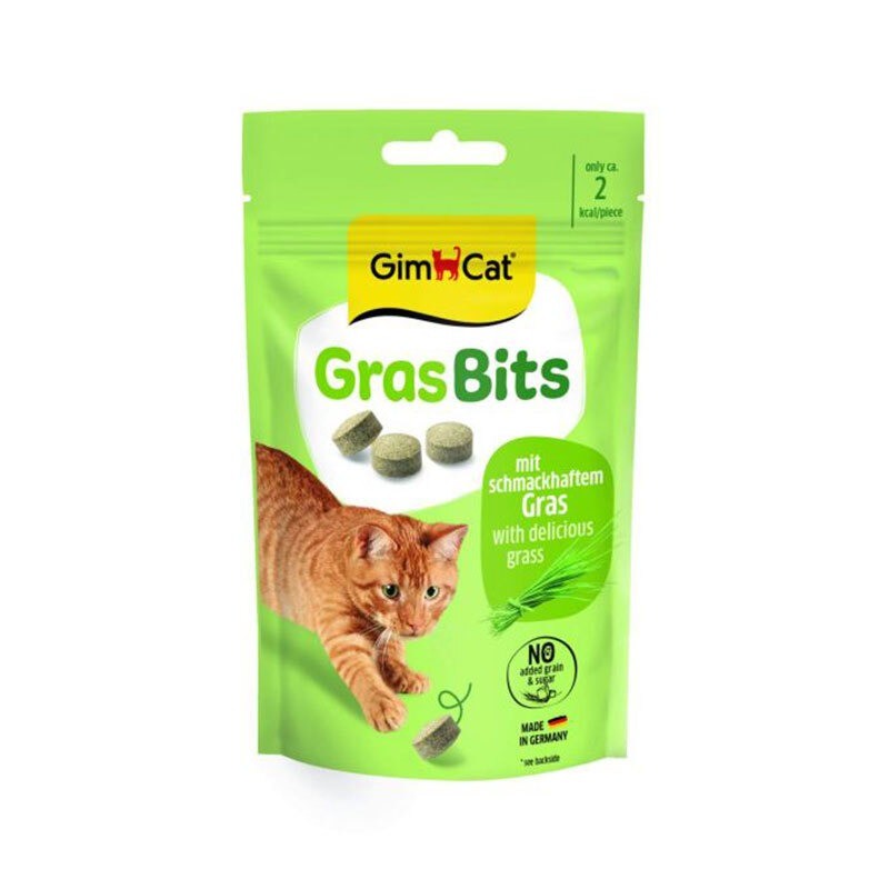 اسنک تشویقی گربه جیم کت با طعم علف گربه GimCat Gras Bits وزن 40 گرم