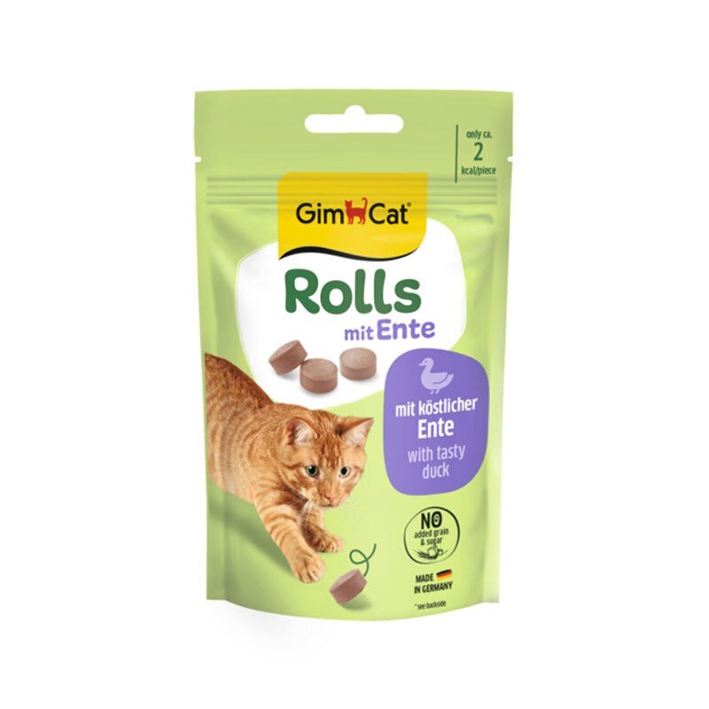 اسنک تشویقی گربه جیم کت با طعم اردک GimCat Rolls with Duck وزن 40 گرم
