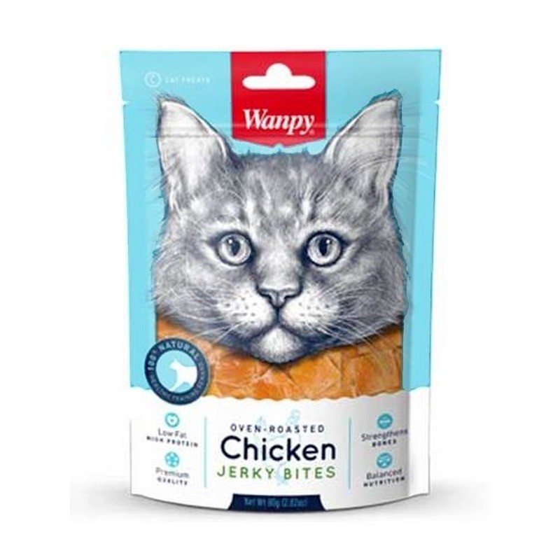تشویقی گربه ونپی با طعم مرغ Wanpy Chicken Crispy Jerky Bites وزن 80 گرم