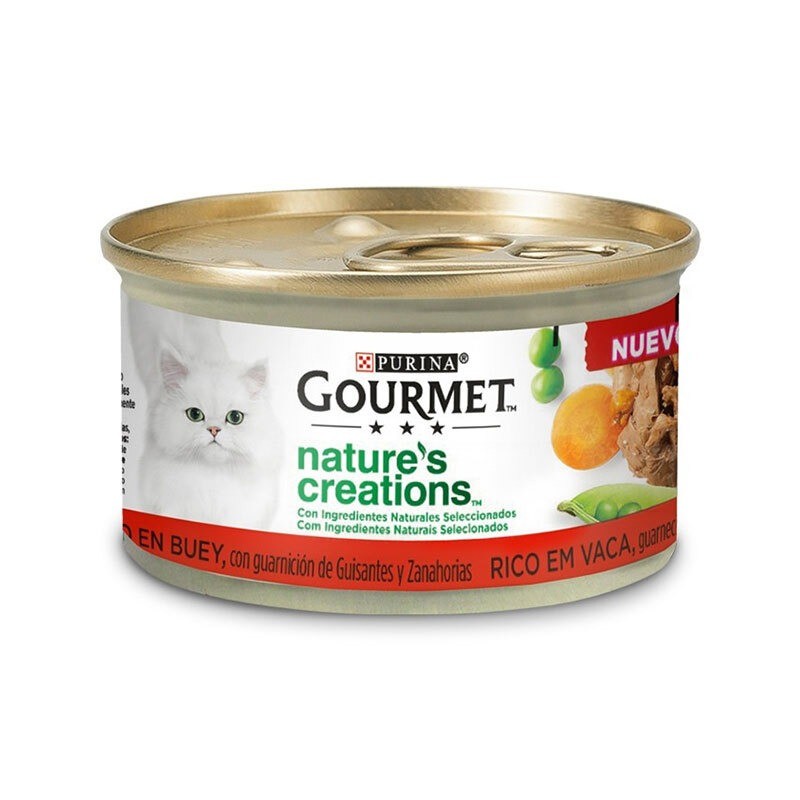 کنسرو غذای گربه گورمت نچرال با طعم گوشت گاو و مرغ Gourmet Nature’s Creations بسته 24 عددی