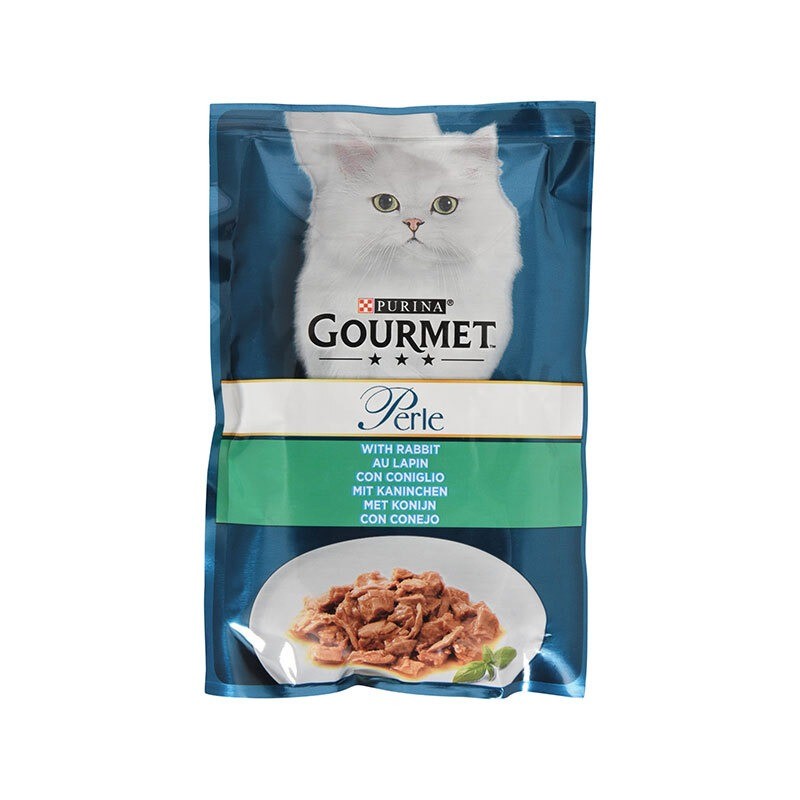 پوچ گربه گورمت با طعم گوشت خرگوش Gourmet Perle وزن 85 گرم