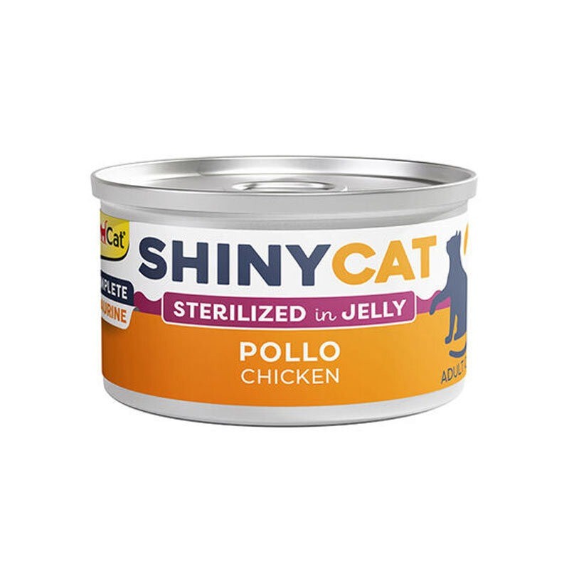 کنسرو غذای گربه عقیم شده جیم کت با طعم مرغ در ژله GimCat Sterilized Cat Canned Food With Chicken بسته 6 عددی