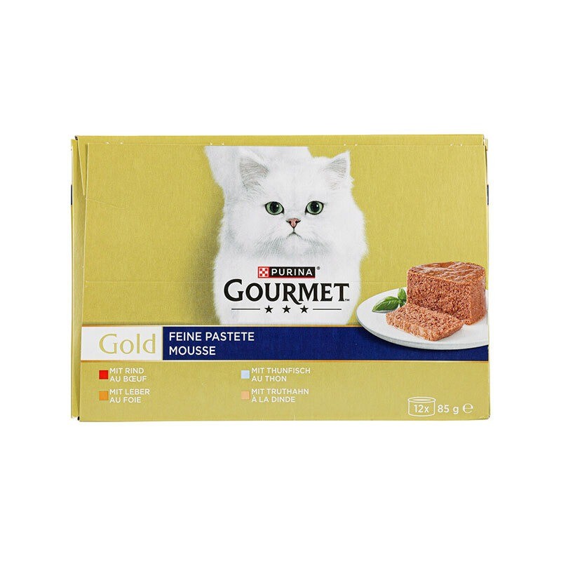 کنسرو غذای گربه گورمت موس با طعم میکس Gourmet Gold Fine Mousse بسته 12 عددی