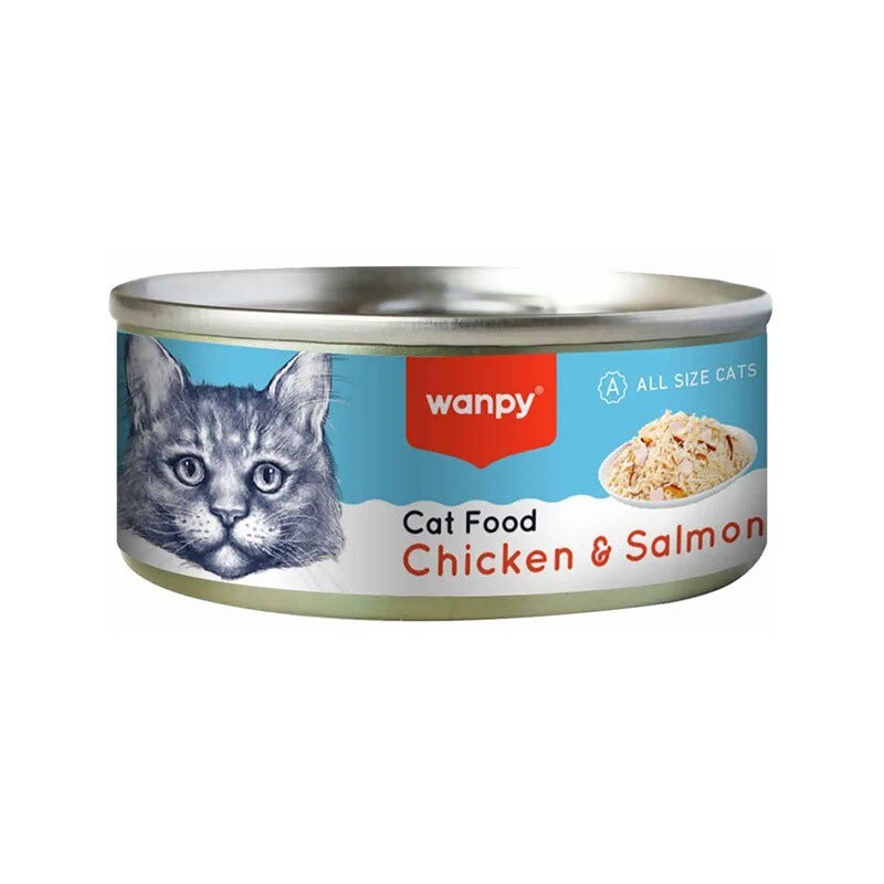 کنسرو غذای گربه ونپی با طعم مرغ و سالمون Wanpy Wet Cat Food وزن 95 گرم