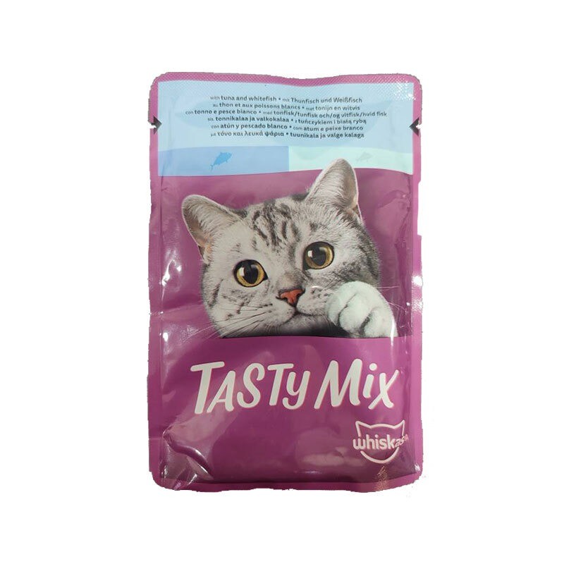 پوچ گربه ویسکاس با طعم تن و ماهی سفید Whiskas Catch of the Day Tasty Mix وزن 85 گرم