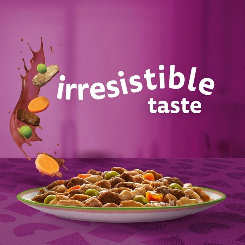 پوچ گربه ویسکاس با طعم گوشت گاو، طیور و سبزیجات Whiskas Tasty Mix Chef