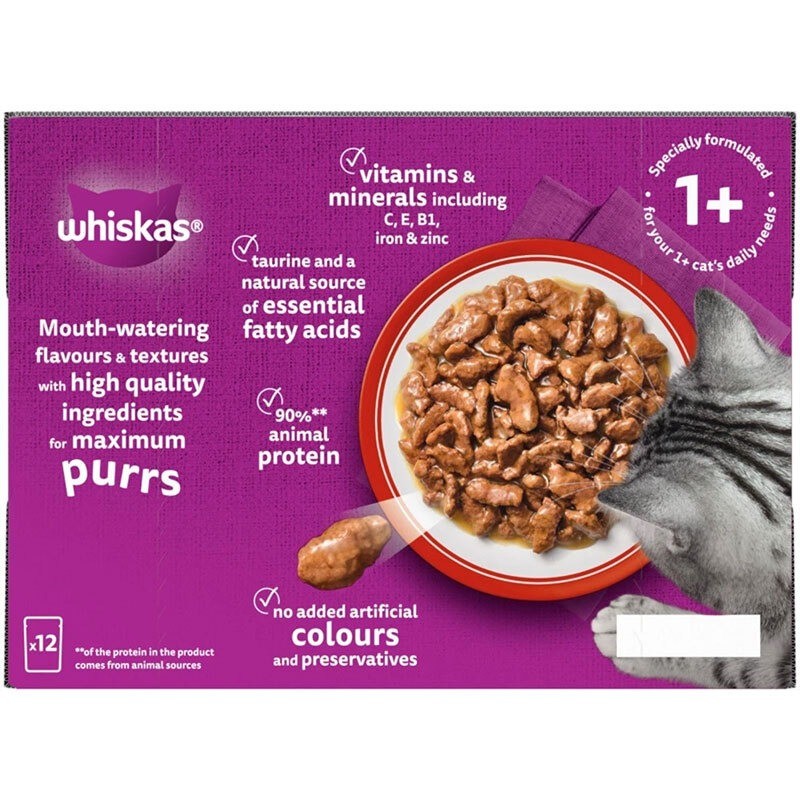 پوچ گربه ویسکاس با طعم مرغ Whiskas Meaty Meals in Gravy وزن 85 گرم