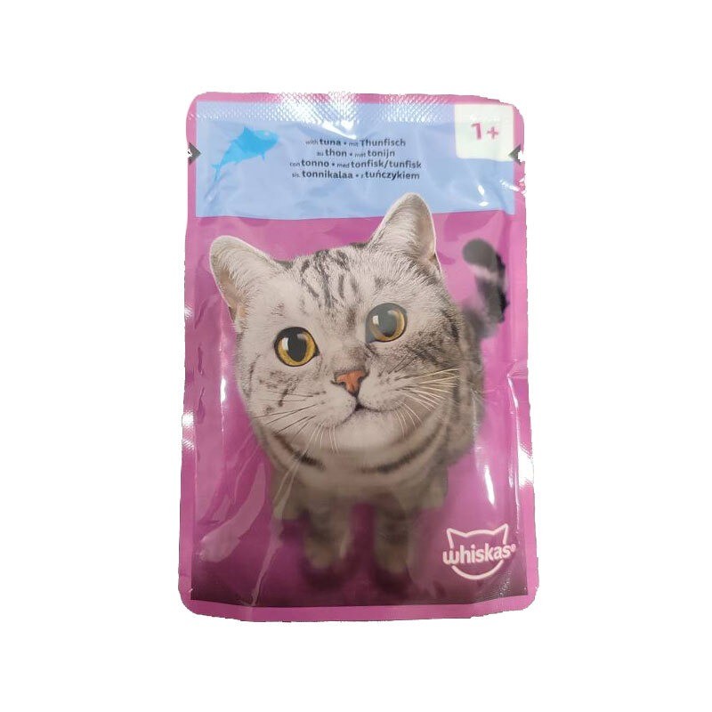 پوچ گربه ویسکاس با طعم ماهی تن Whiskas Fish Favourites in Jelly وزن 85 گرم