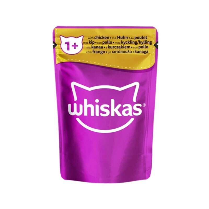 پوچ گربه ویسکاس با طعم مرغ Whiskas Cat Pouch وزن 85 گرم
