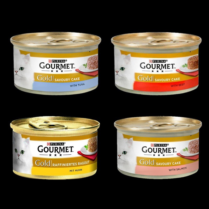 کنسرو غذای گربه گورمت کیکی با طعم میکس Gourmet Gold Savoury Cake بسته 4 عددی