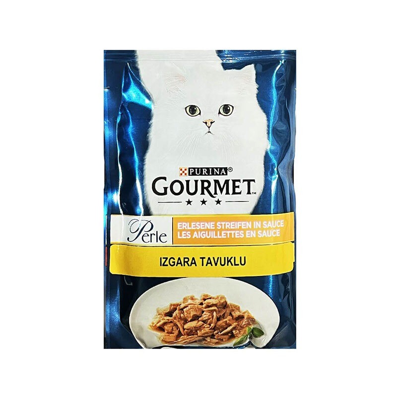 پوچ گربه گورمت با طعم مرغ Gourmet Perle in Gravy وزن 85 گرم