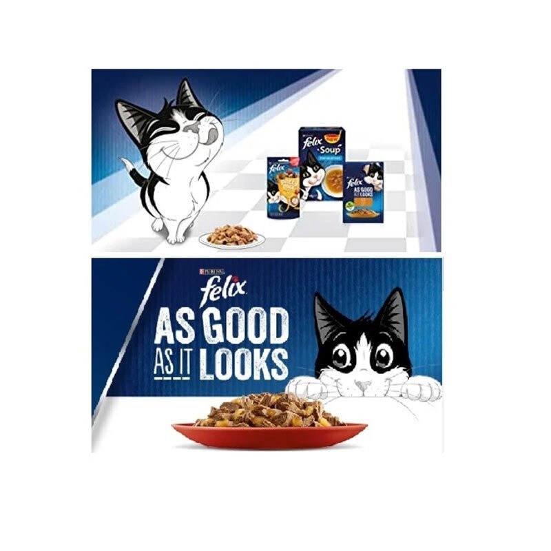 پوچ گربه فلیکس با طعم گوشت گاو Felix Cat Pouch وزن 85 گرم