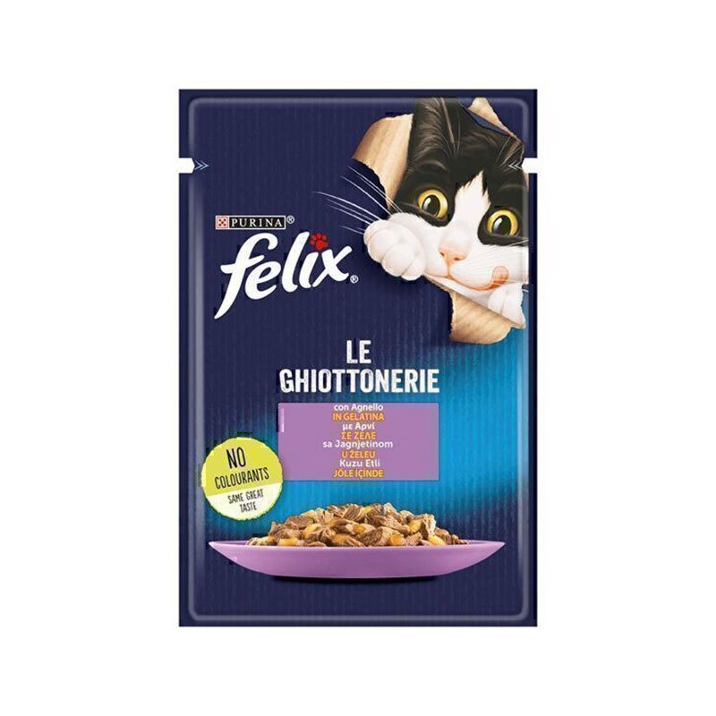 پوچ گربه فلیکس با طعم بره Felix Delicious وزن 85 گرم