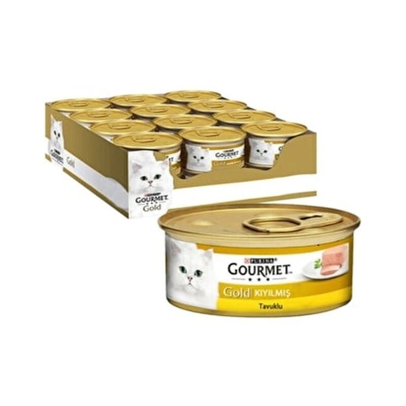 کنسرو غذای گربه گورمت پته با طعم گوشت مرغ Gourmet Gold Pate بسته 24 عددی