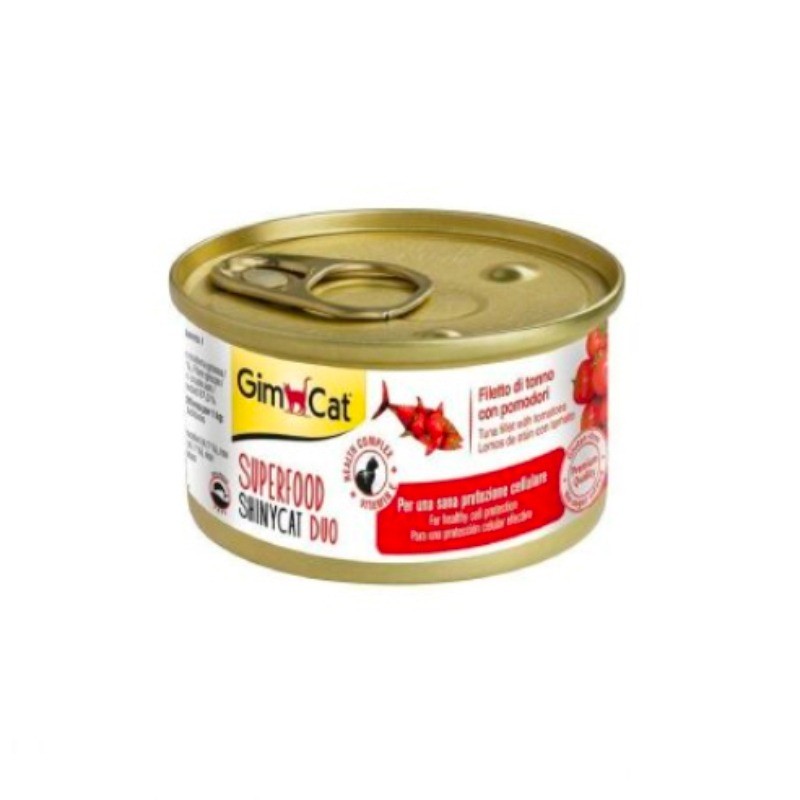 کنسرو غذای گربه جیم‌ کت با طعم ماهی تن و گوجه فرنگی GimCat Tuna Fillet and Tomato وزن 70 گرم