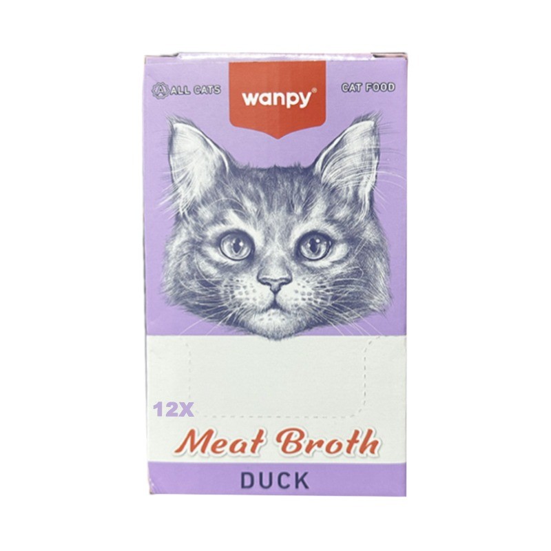 سوپ گربه ونپی با طعم اردک سفارش اروپا Wanpy Cat Meat Broth بسته 12 عددی