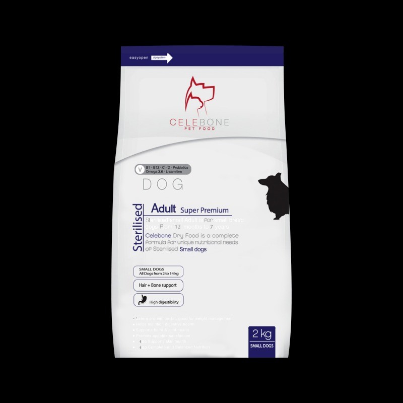 غذای خشک سگ بالغ سلبن مخصوص نژاد کوچک عقیم شده Celebone Small Adult Sterilized وزن 2 کیلوگرم