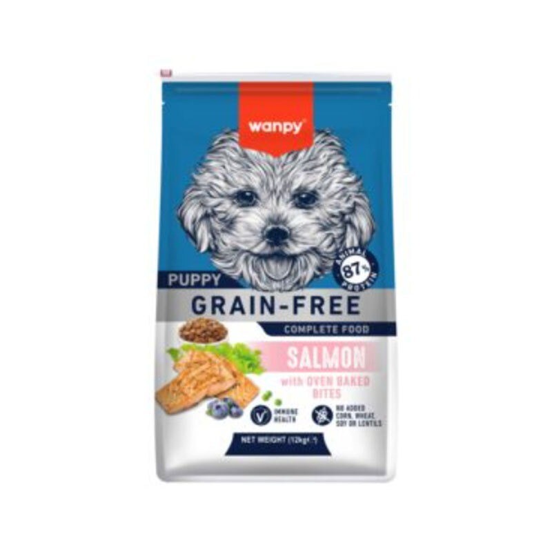 غذای خشک توله سگ ونپی با طعم سالمون Wanpy Grain Free Puppy وزن 12 کیلوگرم