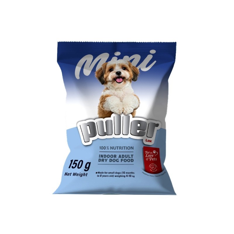 غذای خشک سگ بالغ نژاد کوچک پولر Puller Mini Adult Dog وزن 150 گرم