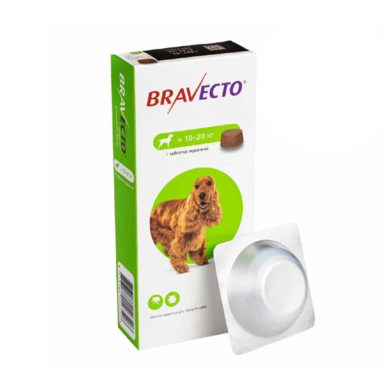 قرص ضدکک و کنه سگ‌های نژاد متوسط براوکتو Bravecto Flea And Tick Chew For Medium Dogs