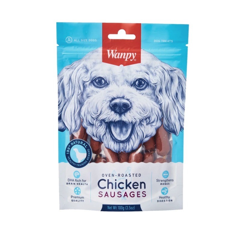 تشویقی سگ ونپی مدل Chicken Sausages وزن 100 گرم