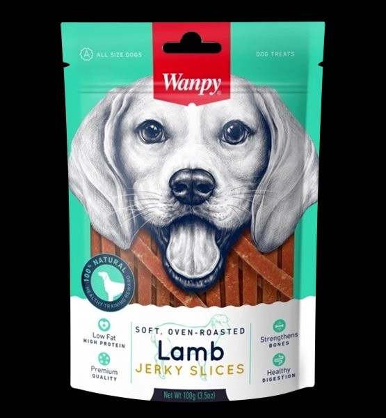 تشویقی سگ ونپی با طعم بره Wanpy Lamb Jerky Slices وزن 100 گرم