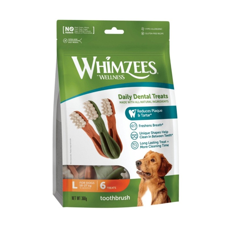 تشویقی سگ نژاد بزرگ ویمزیس Whimzees Toothbrush Star Mix Large بسته 6 عددی