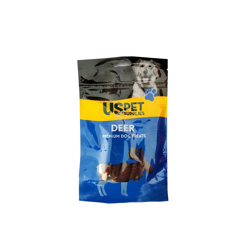 تشویقی سگ یو اس پت گوشت گوزن مدل دورپیچ USPet Dog Treat Deer Raw Hide Munchy وزن 100 گرم