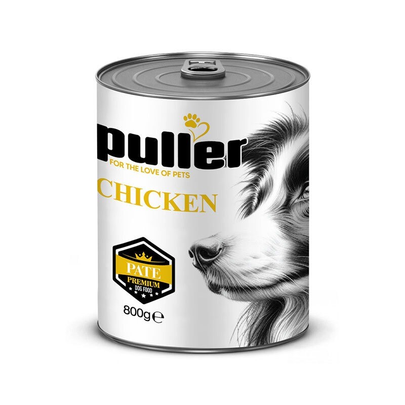 کنسرو غذای سگ پولر با طعم مرغ Puller Premium وزن 800 گرم