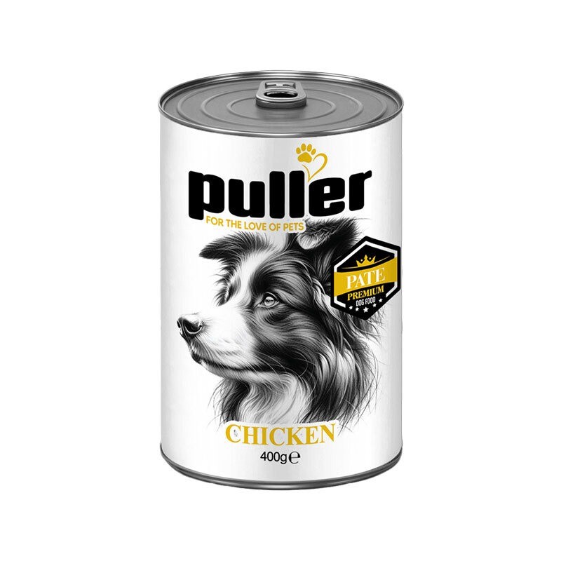 کنسرو غذای سگ پولر با طعم مرغ Puller Premium وزن 400 گرم