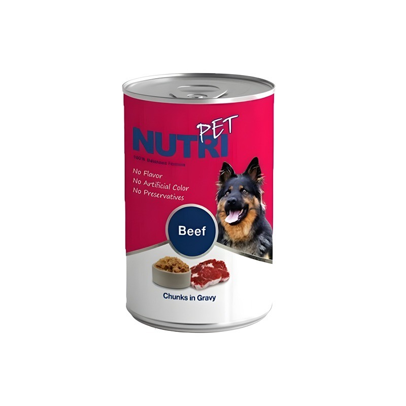 کنسرو غذای سگ نوتری پت مدل Nutri Pet Beef Chunk وزن 425 گرم