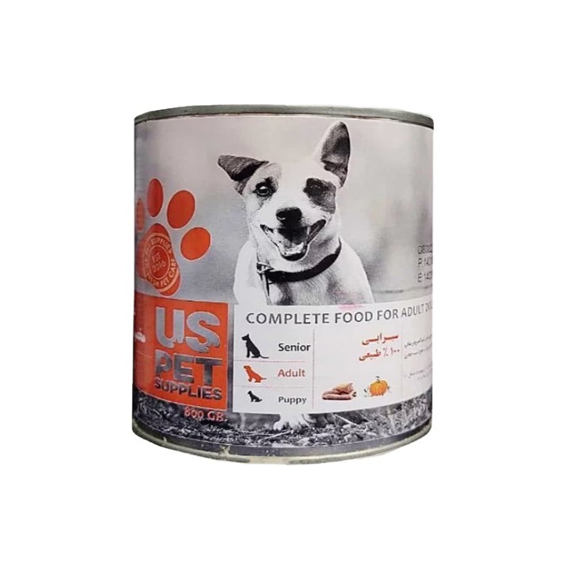 کنسرو غذای سگ یو اس پت با طعم سیرابی UsPet Canned Food With Trip وزن 800 گرم