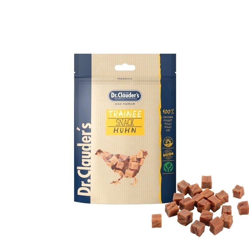 تشویقی سگ بالغ دکتر کلادرز با طعم مرغ Dr. Clauder’s Snack Trainee Chicken وزن 80 گرم