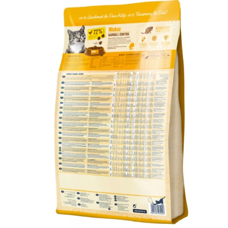 غذای خشک گربه با طعم گوشت مرغ هپی کت مدل Minkas HairBall Control وزن 10 کیلوگرم