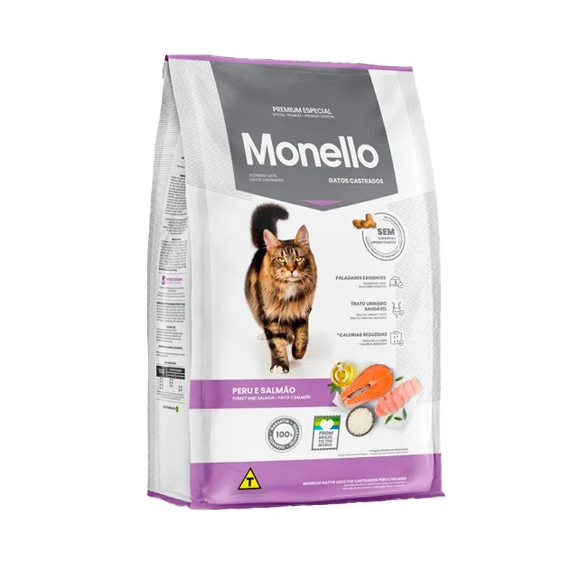 غذای خشک گربه عقیم شده مونلو با طعم بوقلمون و ماهی سالمون Monello Sterilised وزن 10.1 کیلوگرم