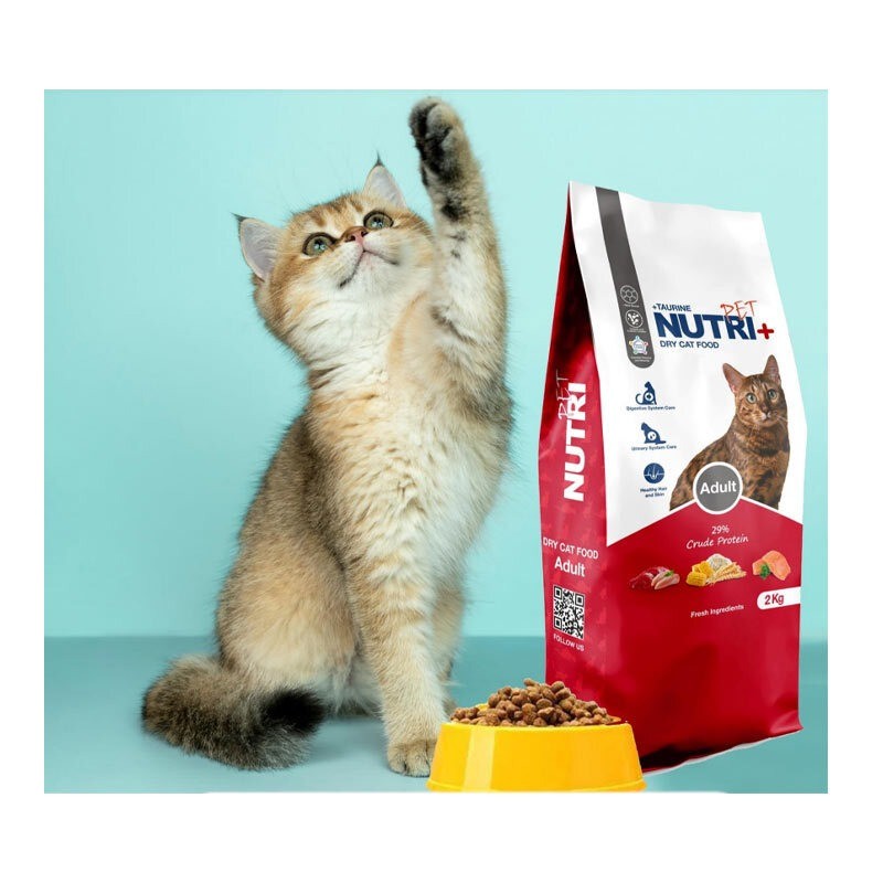 غذای خشک گربه بالغ نوتری پت پلاس Nutri Plus Adult Cat Food وزن 2 کیلوگرم