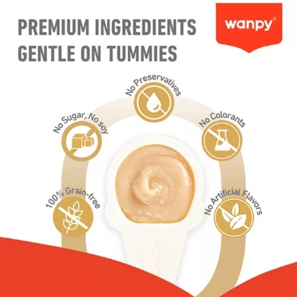 بستنی قاشقی گربه ونپی با طعم ماهی سالمون سفارش اروپا Wanpy Lickable Cream بسته 10 عددی