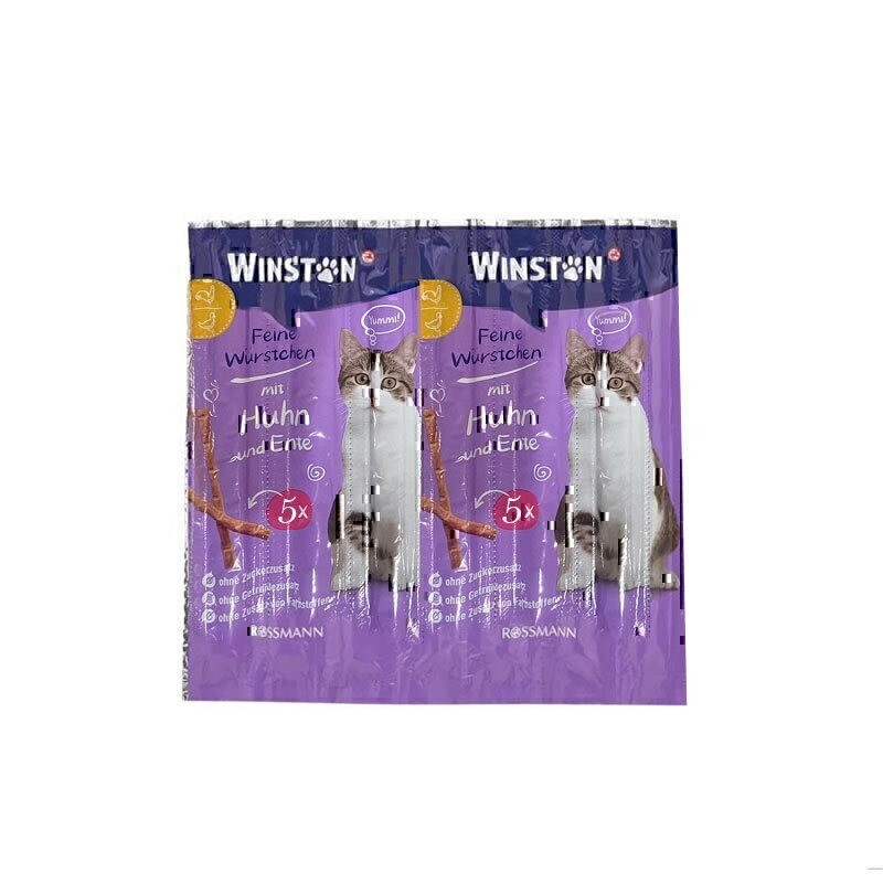اسنک تشویقی گربه وینستون با طعم مرغ و اردک Winston Cat Treat بسته 10 عددی