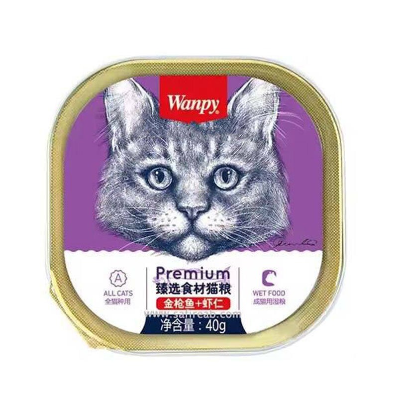 غذای کاسه ای گربه ونپی با طعم ماهی تن و میگو Wanpy Tuna Mousse وزن 40 گرم