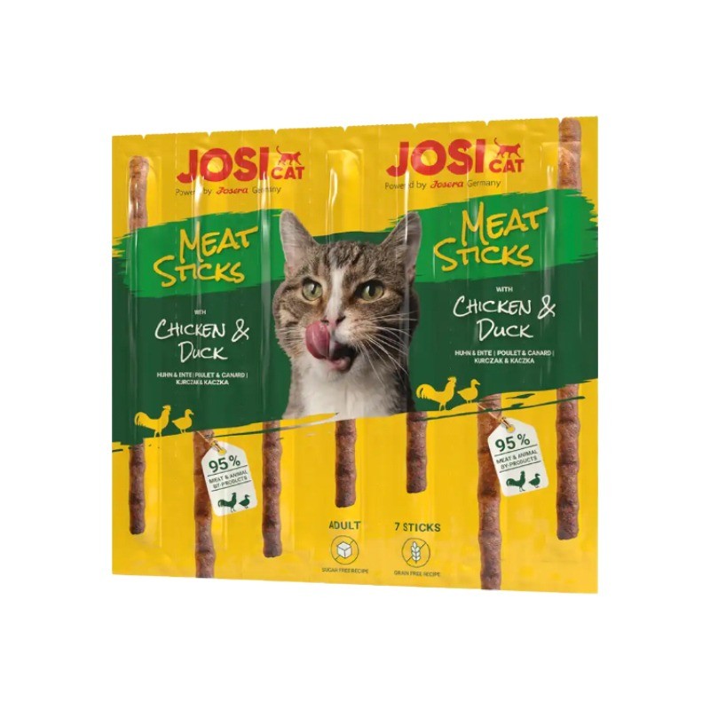 تشویقی مدادی گربه جوسرا با طعم مرغ و اردک Josicat Meat Sticks Chicken & Duck بسته 7 عددی
