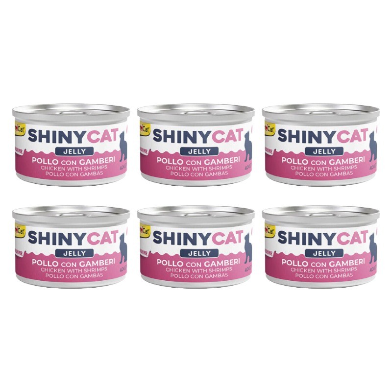 کنسرو غذای گربه جیم کت با طعم مرغ و میگو در ژله GimCat Cat Canned Food With Chicken & Shrimp بسته 6 عددی