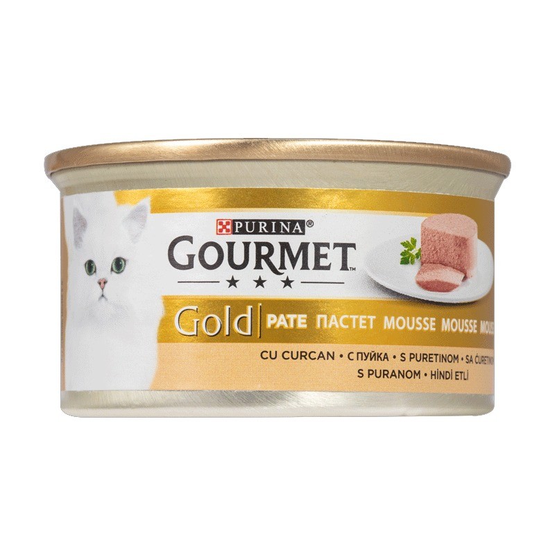 کنسرو غذای گربه گورمت پته با طعم گوشت بوقلمون Gourmet Gold Pate وزن 85 گرم