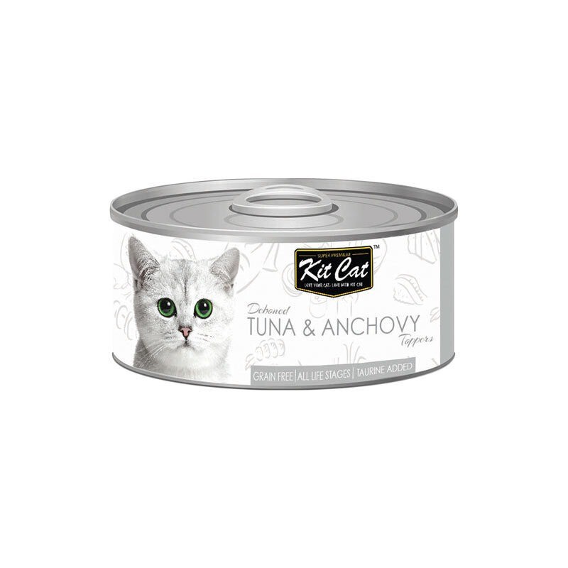 کنسرو غذای گربه کیت کت با طعم ماهی تن و ماهی ساردین KitCat Tuna & Anchovy وزن 80 گرم