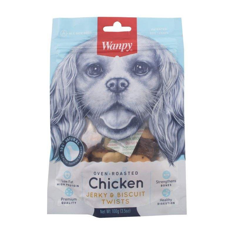 تشویقی سگ ونپی مدل Chicken Jerky & Biscuit وزن 100 گرم