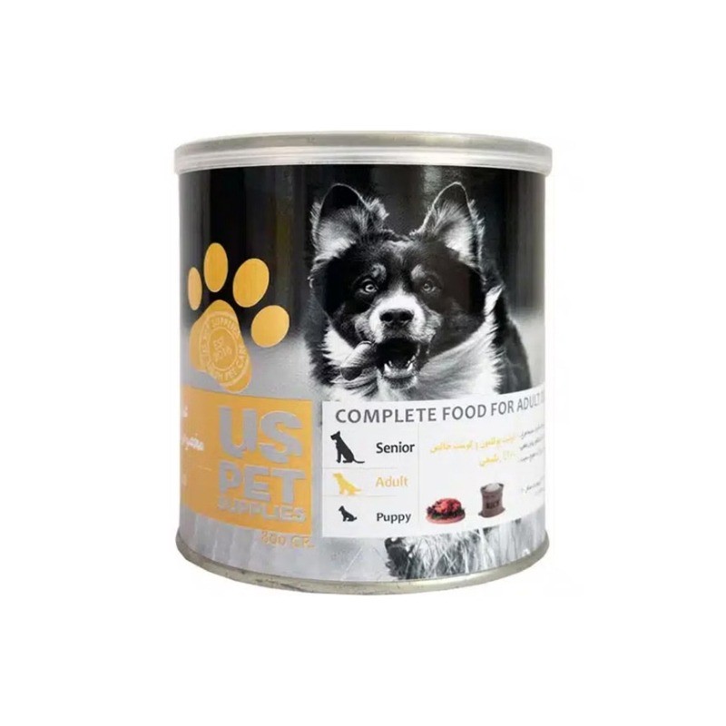 کنسرو غذای سگ یو اس پت با طعم گوشت گوساله و بوقلمون UsPet Canned Food With Turkey & Veal وزن 800 گرم