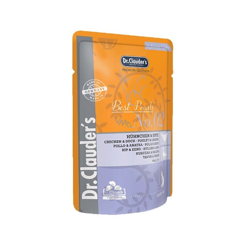 پوچ گربه دکتر کلادرز با طعم گوشت مرغ و اردک Dr.Clauder’s Best Pearls وزن 100 گرم