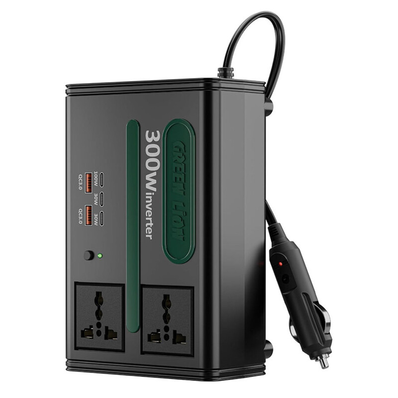 مبدل برق خودرو گرین لاین مدل GC 300 ظرفیت 300 وات
